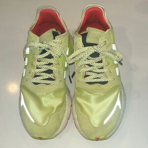 Adidas Lime Green Women’s Nite Jogger Sneakers with Reflective Accents
